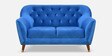 Jennifer 2 Seater Fabric Sofa In Lapis Blue Colour