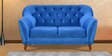 Jennifer 2 Seater Fabric Sofa In Lapis Blue Colour