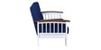 Jessica 2 Seater Wooden Sofa in Blue White Colour