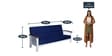 Jessica 3 Seater Wooden Sofa In Blue White Colour Jessica 3 Seater Wooden Sofa In Blue White Colour