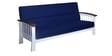Jessica 3 Seater Wooden Sofa In Blue White Colour Jessica 3 Seater Wooden Sofa In Blue White Colour