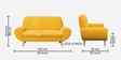 Jessy Fabric 2 Seater Sofa In Bold Yellow Color