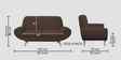 Jessy Fabric 2 Seater Sofa in Caramel Brown Colour