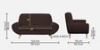 Jessy Fabric 2 Seater Sofa in Caramel Brown Colour