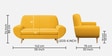 Jessy Fabric 2 Seater Sofa in Corn Yellow Colour
