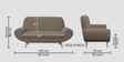 Jessy Fabric 2 Seater Sofa in Hazel Beige Colour