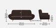 Jessy Fabric 3 Seater Sofa in Caramel Brown Colour