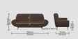 Jessy Fabric 3 Seater Sofa in Caramel Brown Colour
