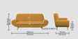 Jessy Fabric 3 Seater Sofa in Corn Yellow Colour