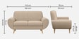 Jessy Velvet Fabric 2 Seater Sofa In Beige Colour