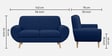 Jessy Velvet Fabric 2 Seater Sofa In Blue Colour