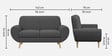 Jessy Velvet Fabric 2 Seater Sofa In Grey Colour