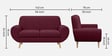 Jessy Velvet Fabric 2 Seater Sofa In Maroon Colour