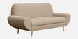 Jessy Velvet Fabric 3 Seater Sofa In Beige Colour