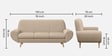 Jessy Velvet Fabric 3 Seater Sofa In Beige Colour