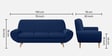 Jessy Velvet Fabric 3 Seater Sofa In Blue Colour