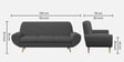 Jessy Velvet Fabric 3 Seater Sofa In Grey Colour