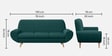 Jessy Velvet Fabric 3 Seater Sofa In Teal Green Colour