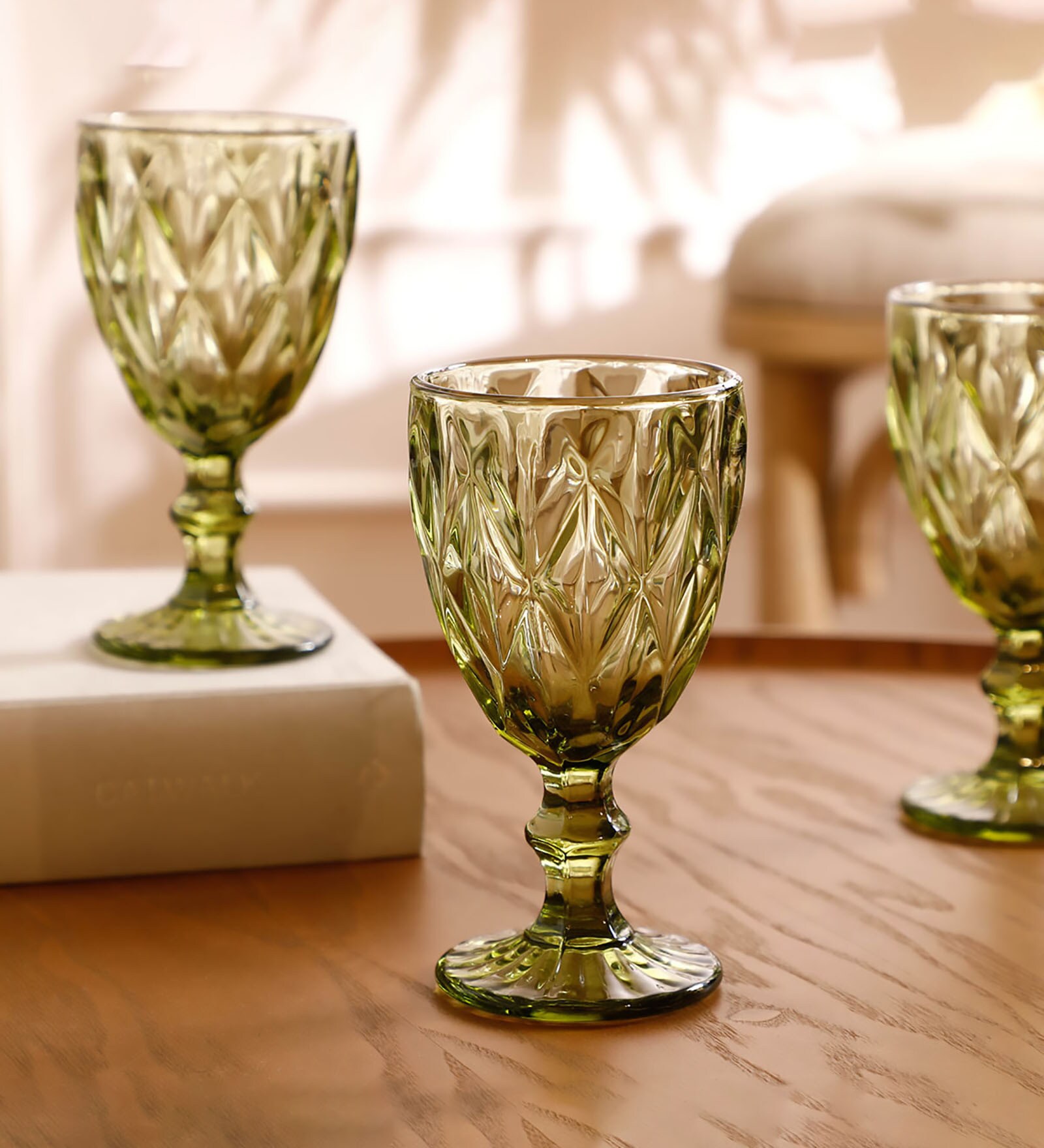 Jeniffer Green 350 ml Glass (Set of 6) Wine Glass