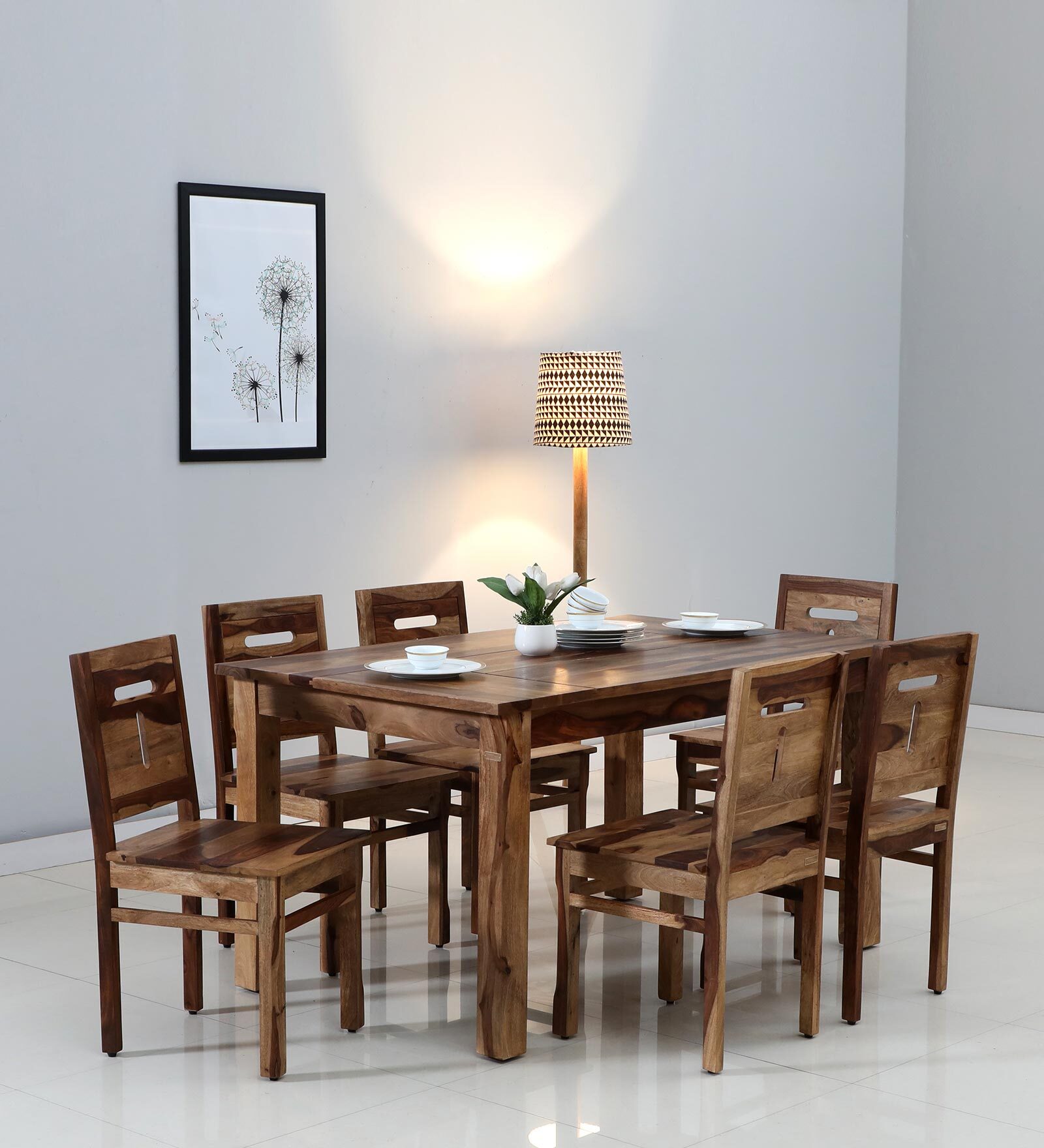 Buy Petersburg Sheesham Wood 6 Seater Dining Set In Rustic Finish At 11 ...