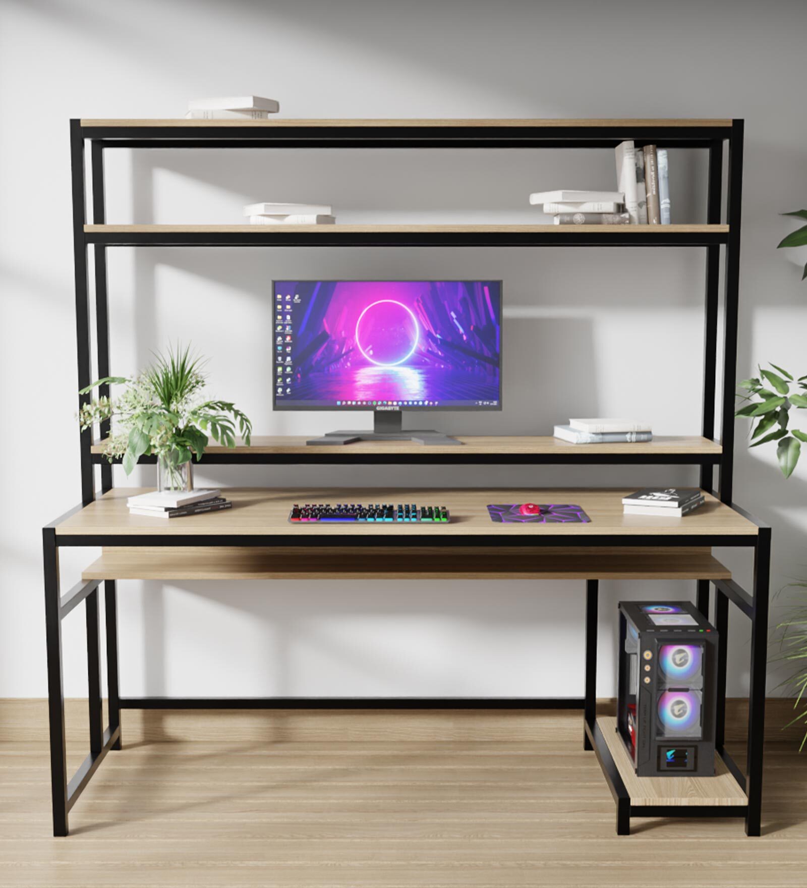 Jerry Workstation In Beige Finish Jerry Workstation In Beige Finish