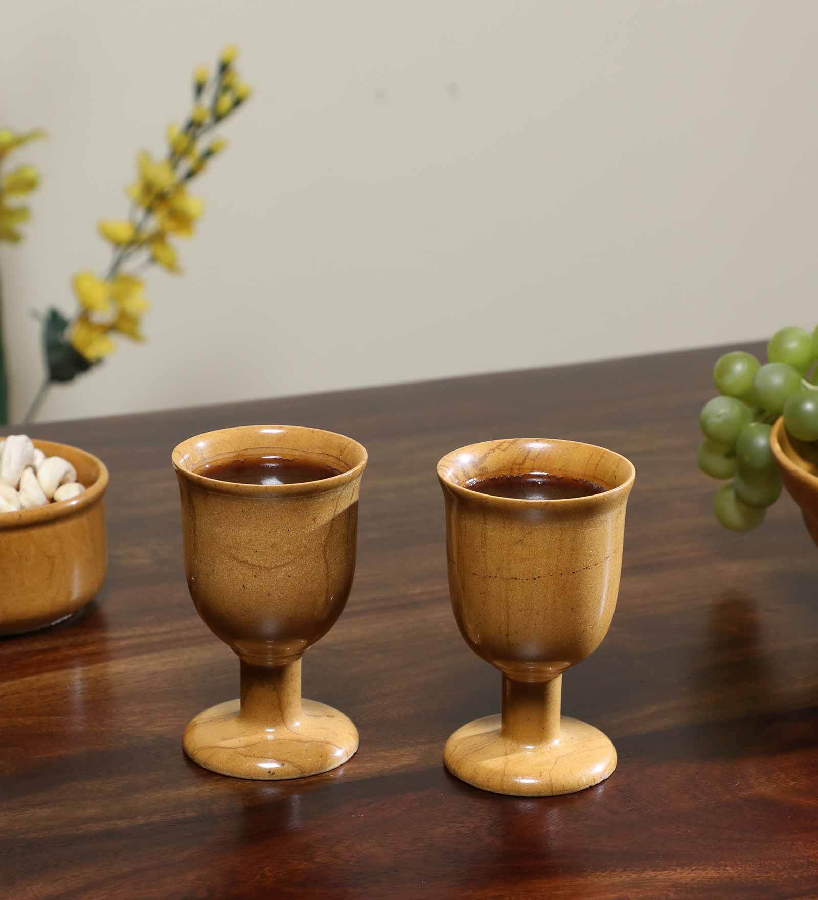 Jesana 200ml Yellow Stone (Set of 2) Wine Glass