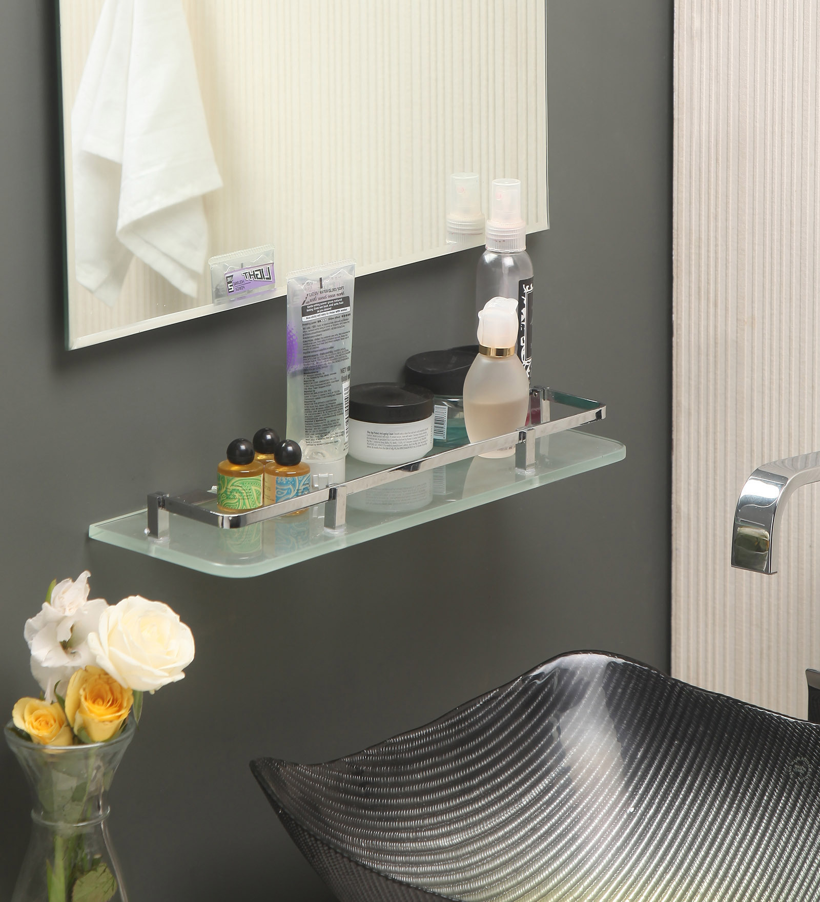 Buy Jest Transparent Glass Bathroom Shelf Online - Bathroom Shelves ...