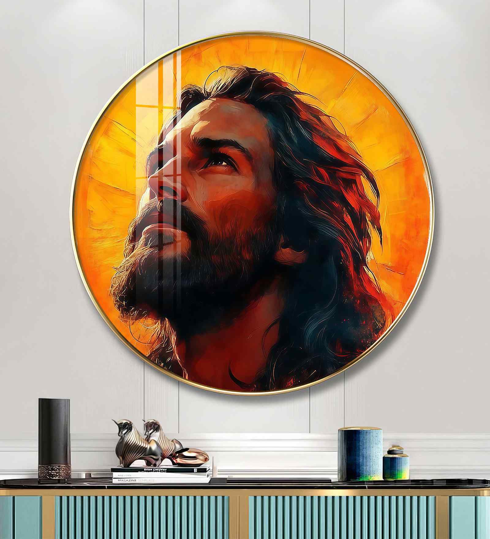Jesus Christ Blessing Acrylic Round Wall Art