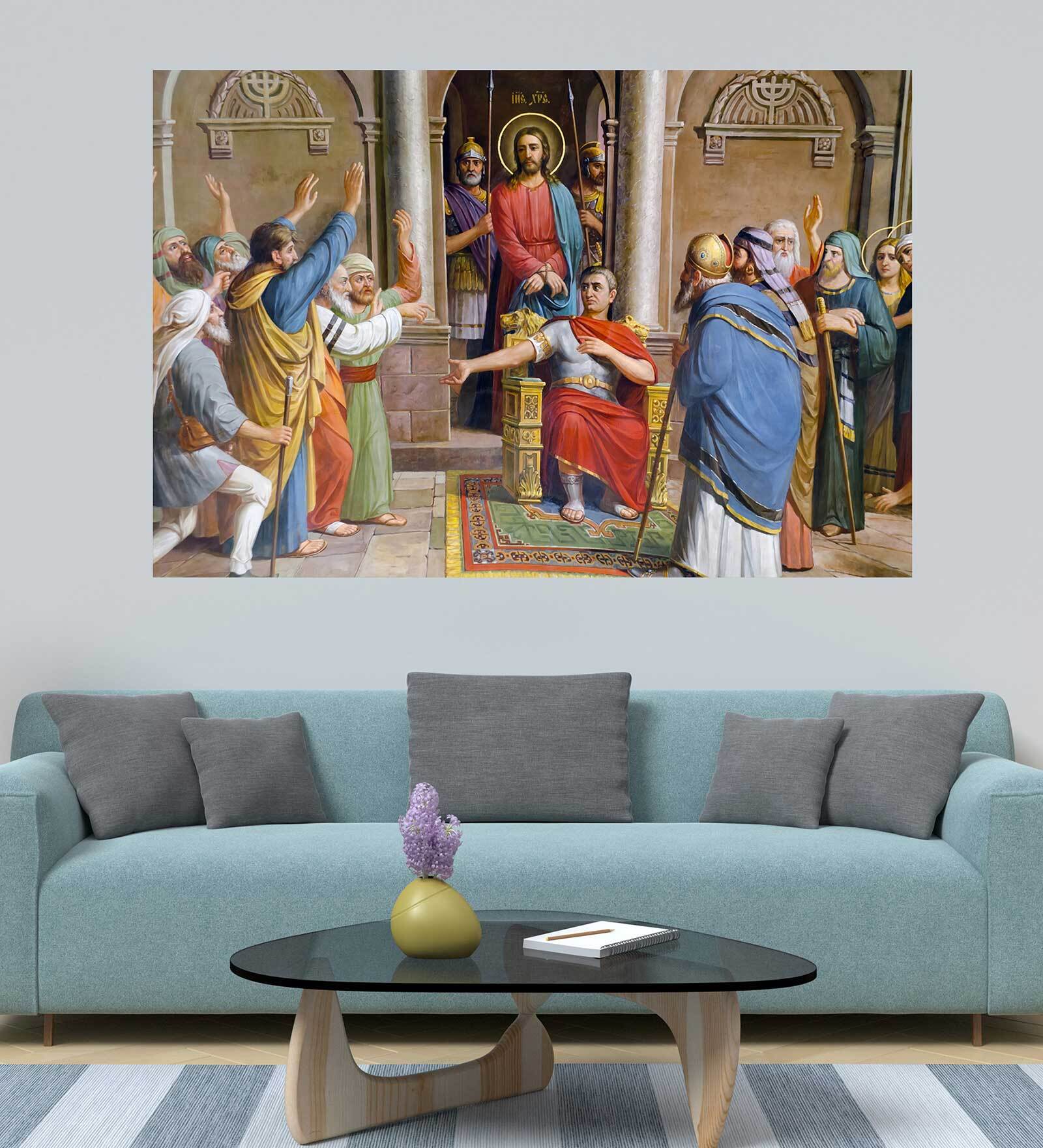 Jesus Christ Self Adhesive Wall Poster for Home Decor(Vinyl, 24 x 36 Inch)
