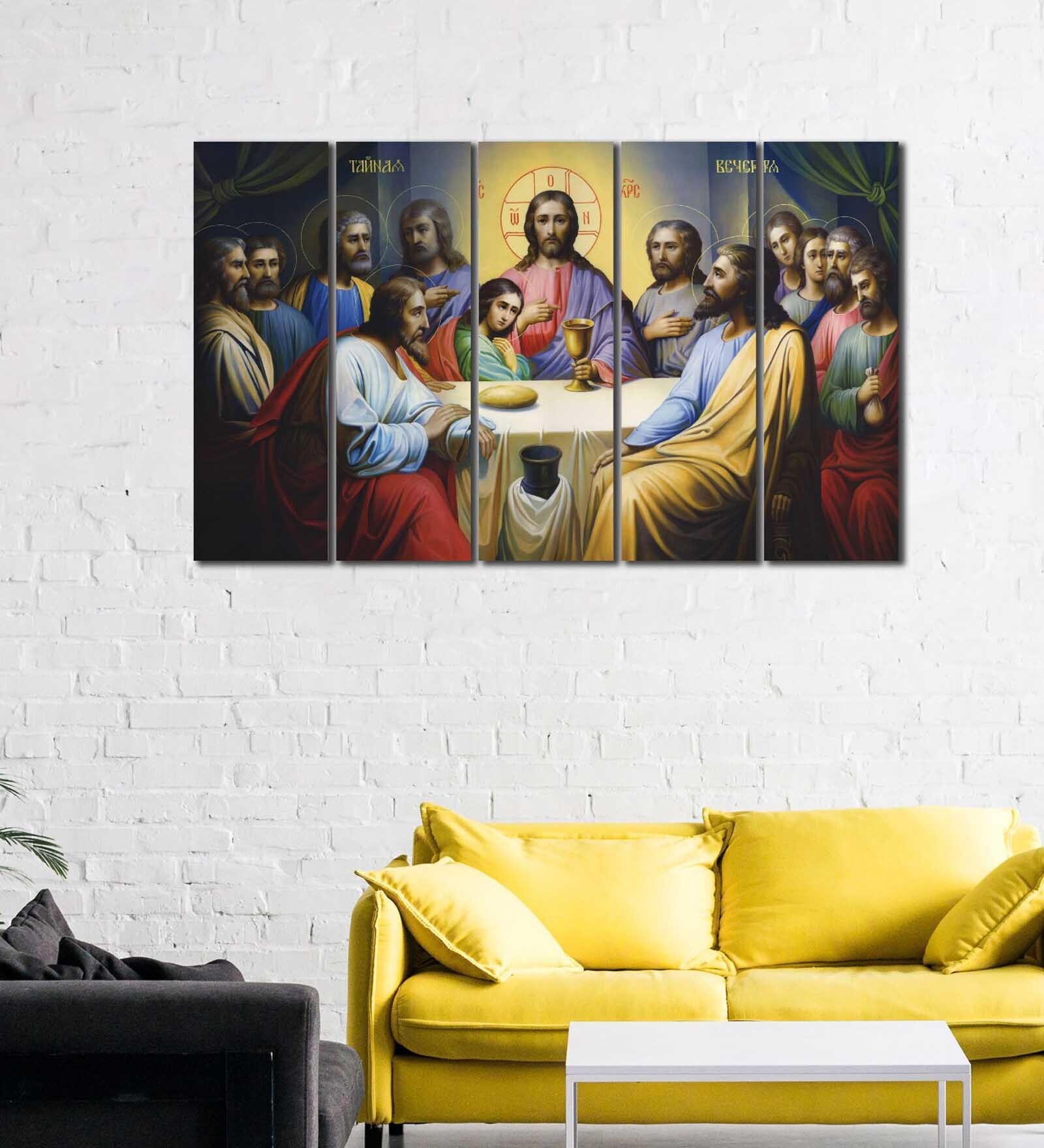 Jesus The Last Supper MDF Art Panel Set of 5