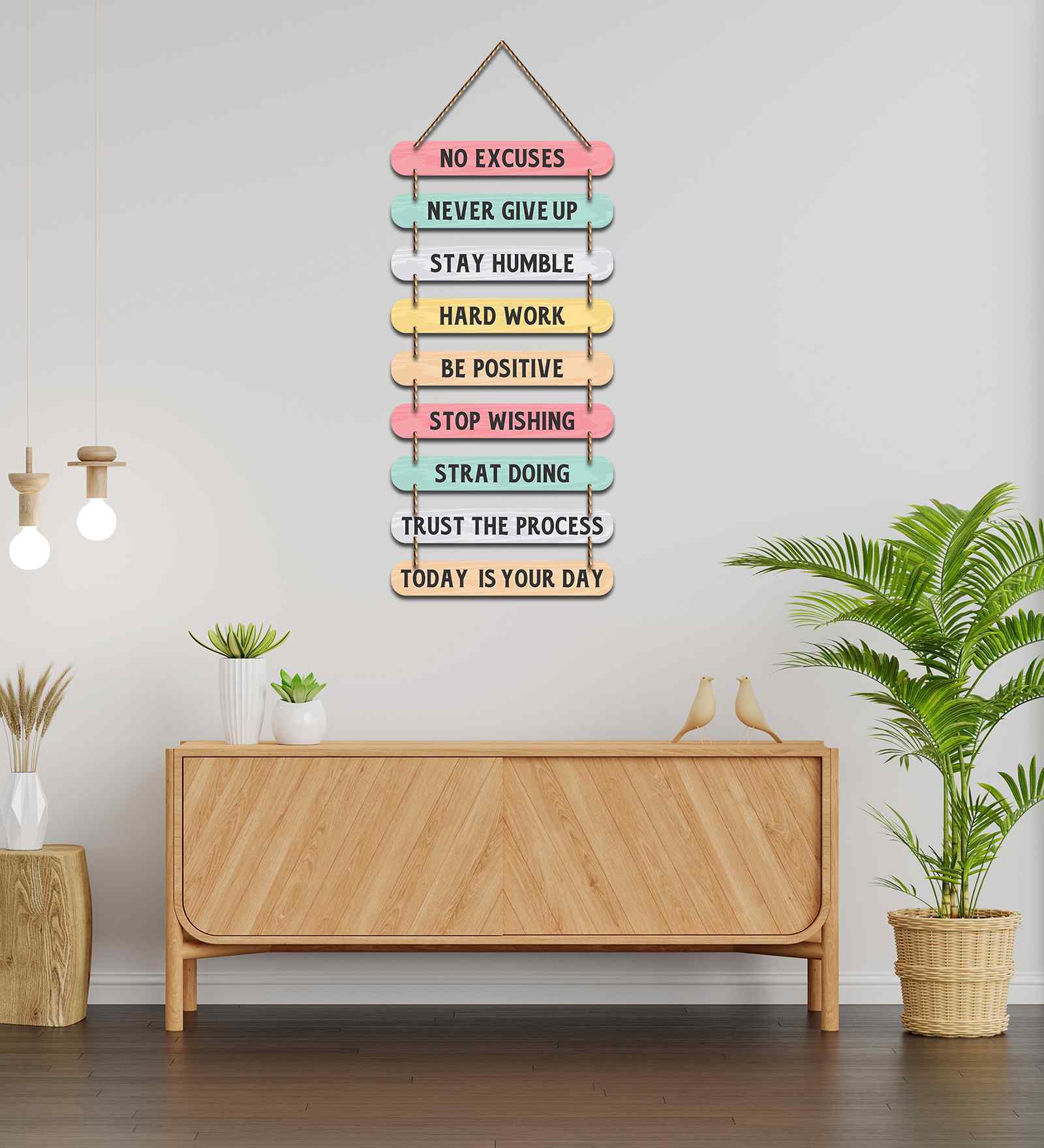 Motivational Quotes Printed Mdf Wooden Wall Hanging