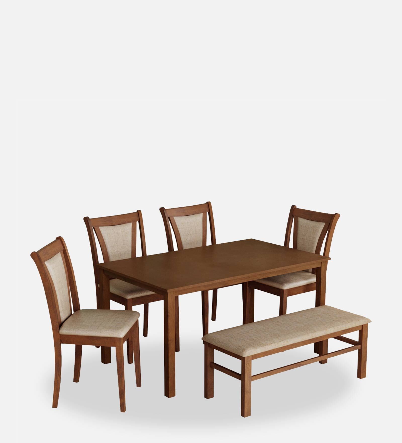 Buy Jewel 6 Seater Dining Set in Walnut Finish with Bench by home