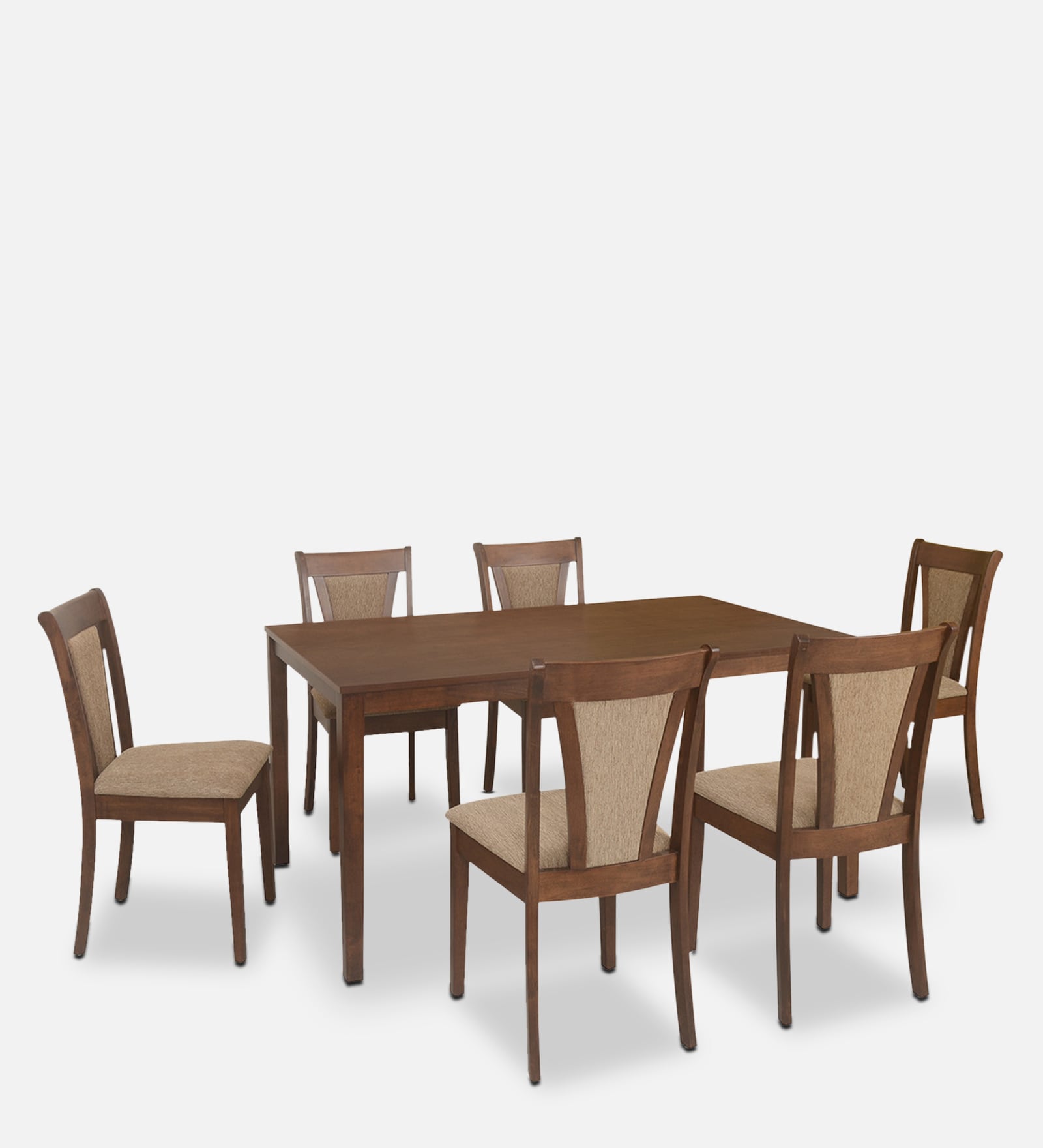 Jewel 6 Seater Dining Set in Walnut Finish