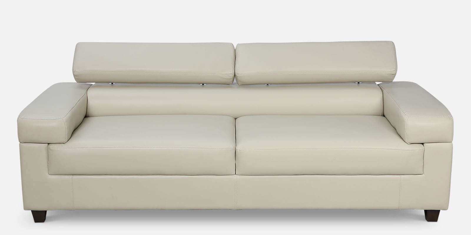 Penza Leatherette 3 Seater Sofa In Cream Colour