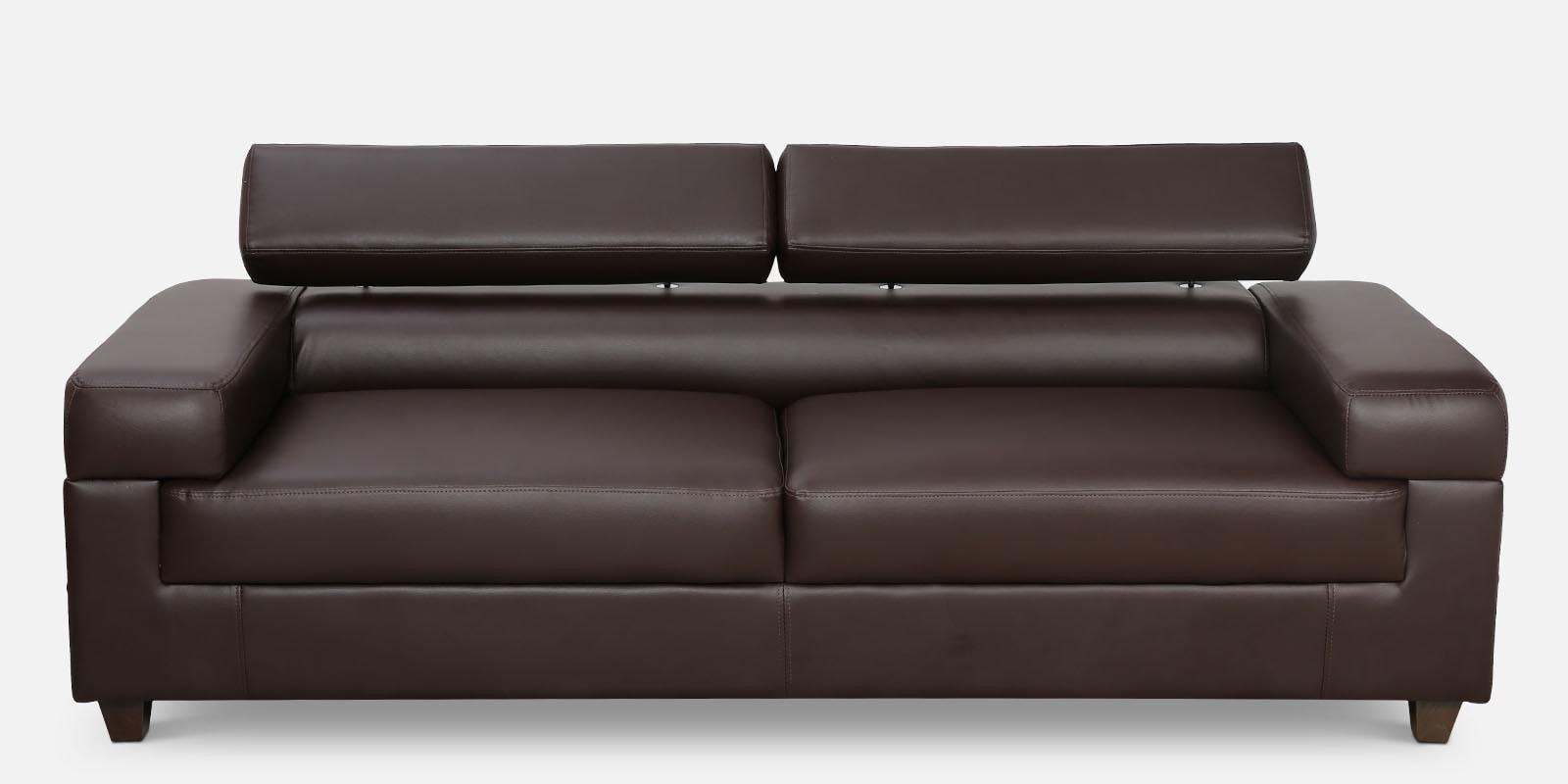 Penza Leatherette 3 Seater Sofa In Dark Brown Colour