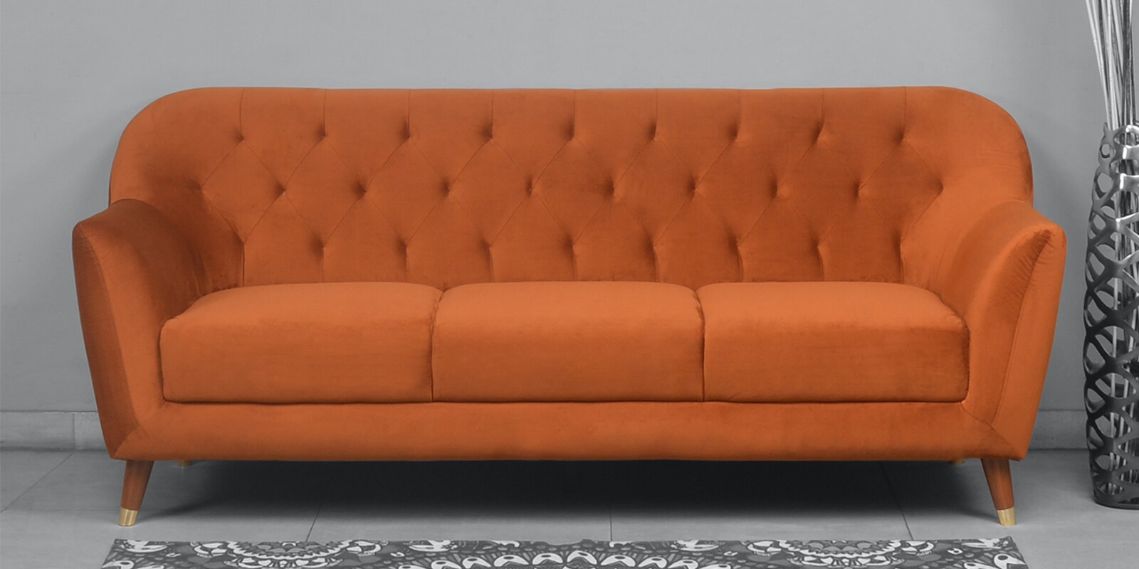 Jennifer 3 Seater Sofa in Rust Colour