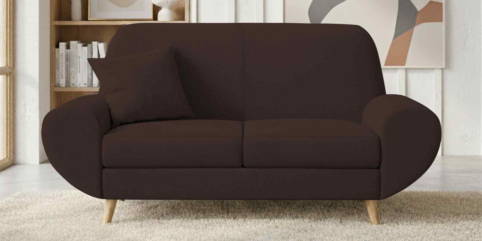 Jessy Fabric 2 Seater Sofa In Coffee Brown Color
