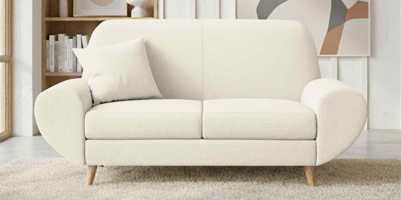 Jessy Fabric 2 Seater Sofa In Ivory Cream Color