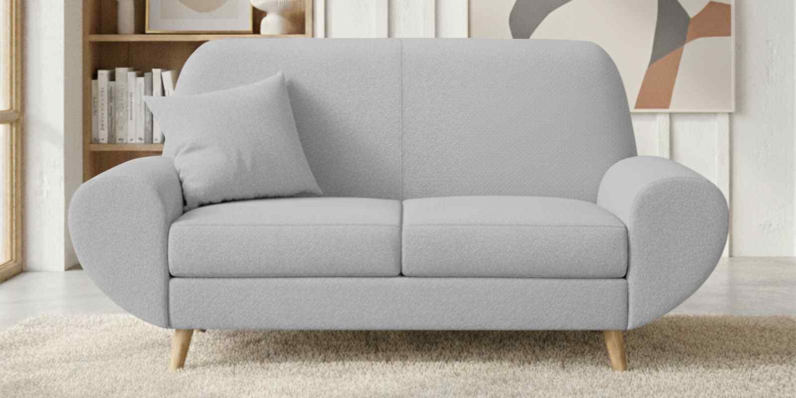 Jessy Fabric 2 Seater Sofa In Lit Grey Color