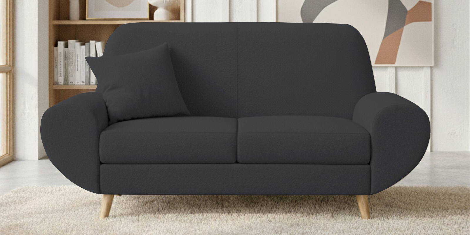 Jessy Fabric 2 Seater Sofa in Stone Grey Colour