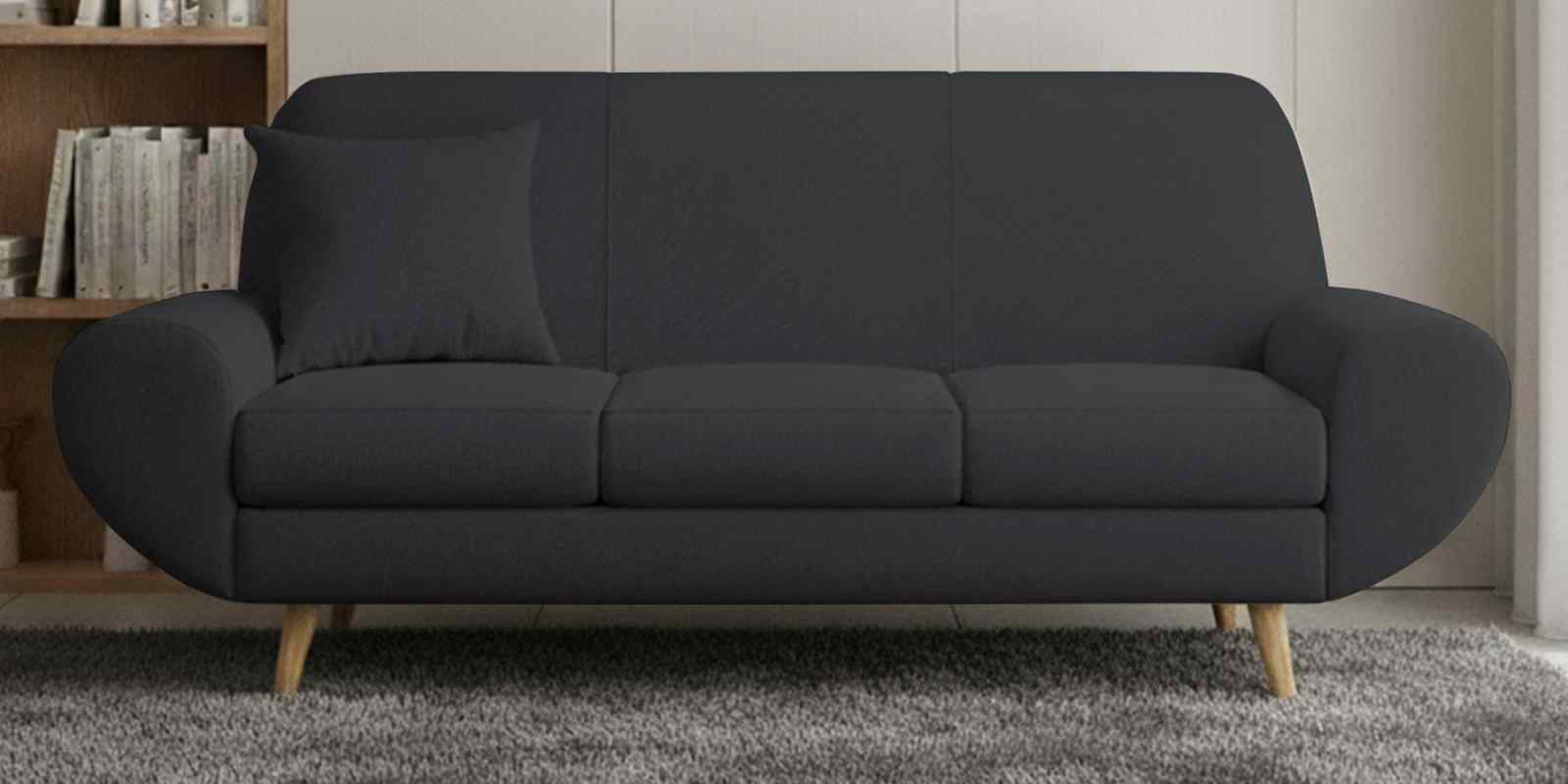 Jessy Fabric 3 Seater Sofa In Charcoal Grey Color