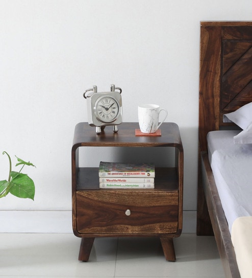 Jelks Solid Wood Bedside Table in Scratch Resistant Provincial Teak Finish
