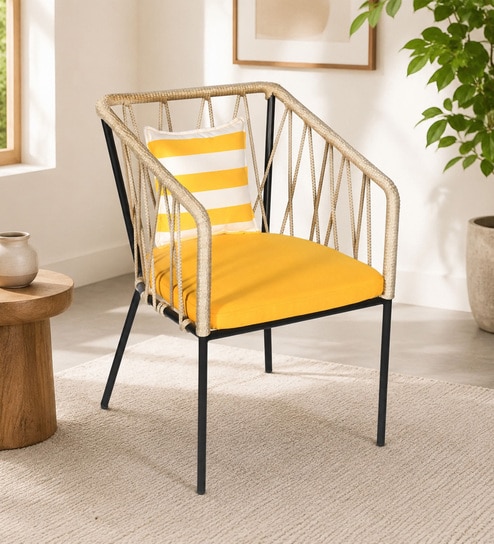 bohemiana from pepperfry Jenko Metal Outdoor Bar Chair In Blue Colour-picture-26