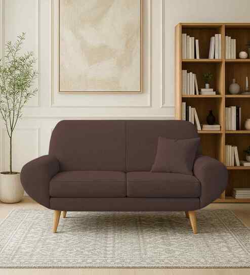 Jessy Fabric 2 Seater Sofa in Caramel Brown Colour