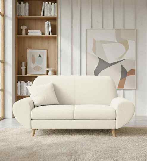 Jessy Fabric 2 Seater Sofa In Ivory Cream Color