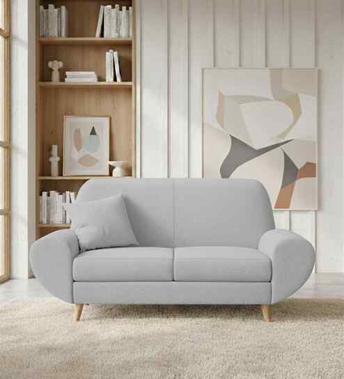 Jessy Fabric 2 Seater Sofa In Lit Grey Color