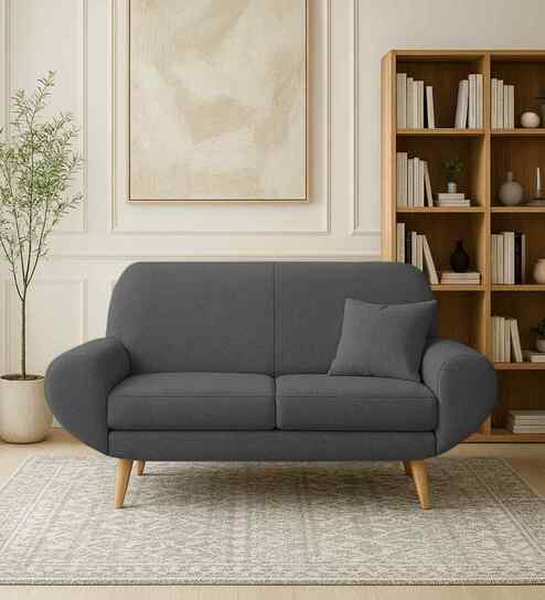 Jessy Fabric 2 Seater Sofa in Stone Grey Colour