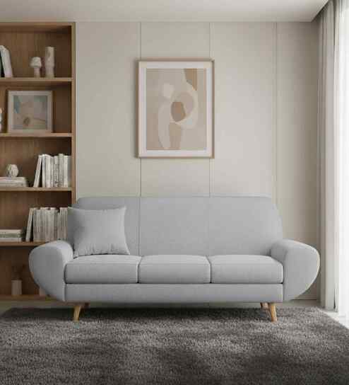 Jessy Fabric 3 Seater Sofa in Almond Beige Colour
