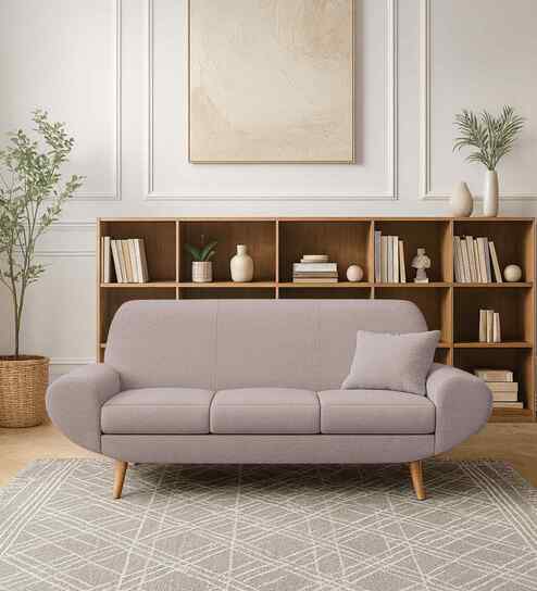 Jessy Fabric 3 Seater Sofa in Almond Beige Colour