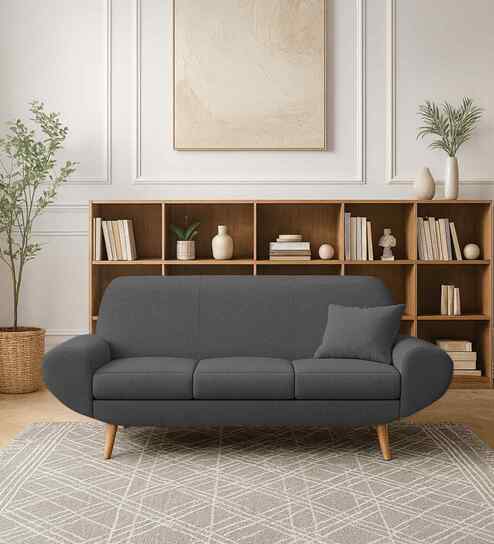 Jessy Fabric 3 Seater Sofa in Stone Grey Colour